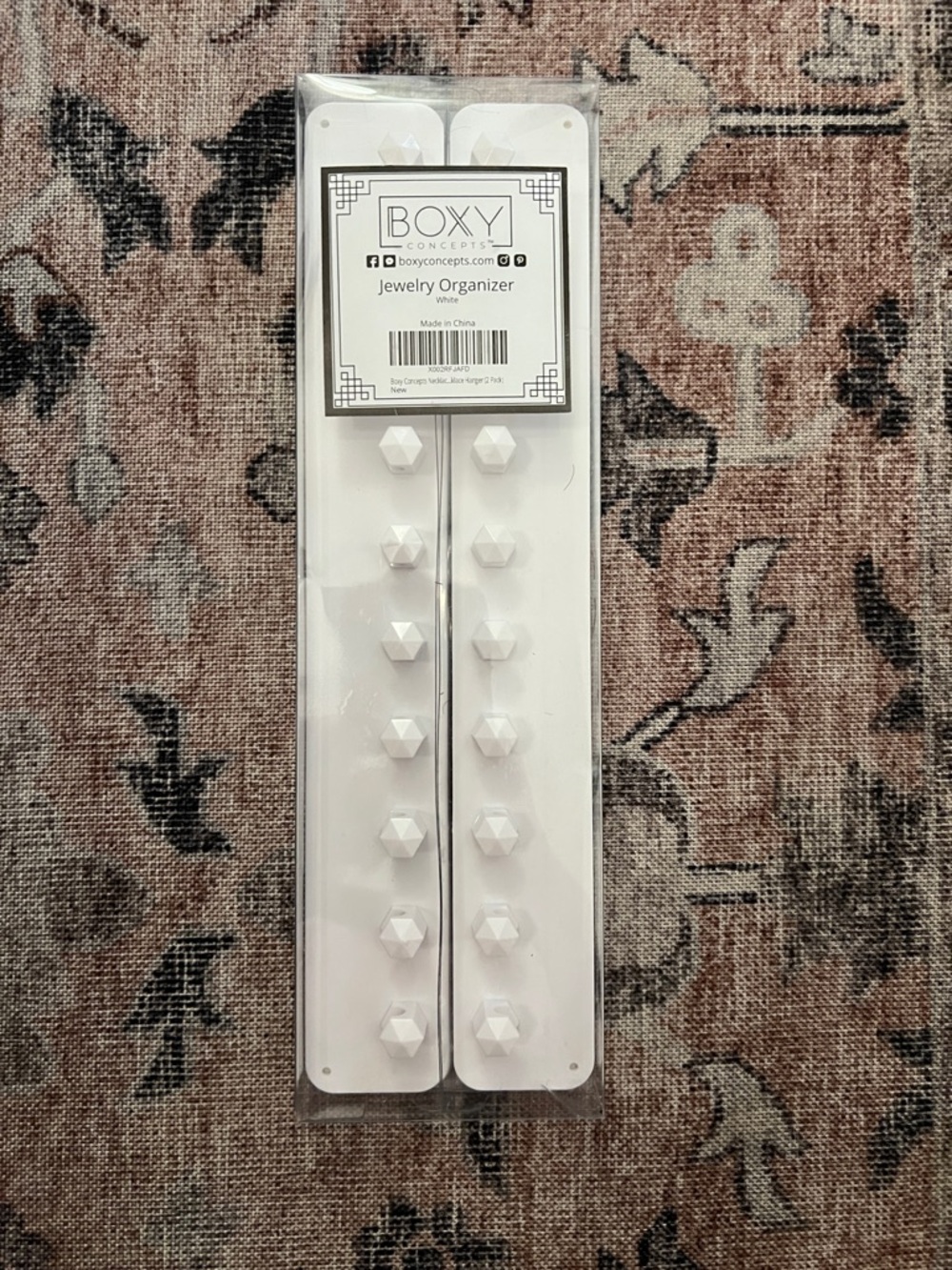 White Jewelry Organizer - Wall Mount Earring Holder